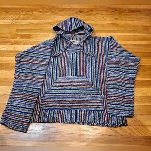 RARE Vintage Earth Ragz Boho Hippie Reggae rasta pancho Multicolor size. XXL